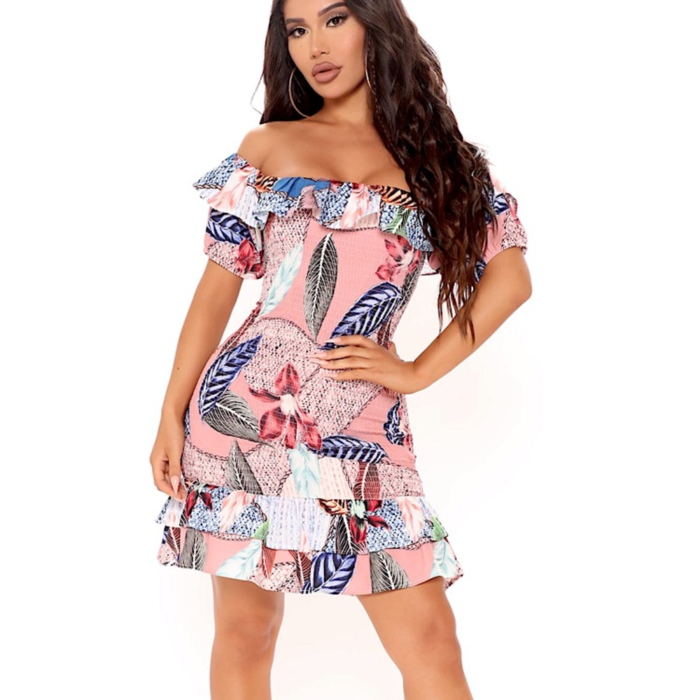 Smocked Mini Dress - Picture 1 of 7